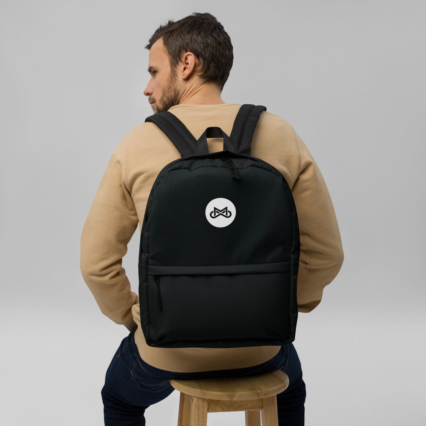 Black comfy, Infinite logo print-backpack, Unleash Your Creativity!