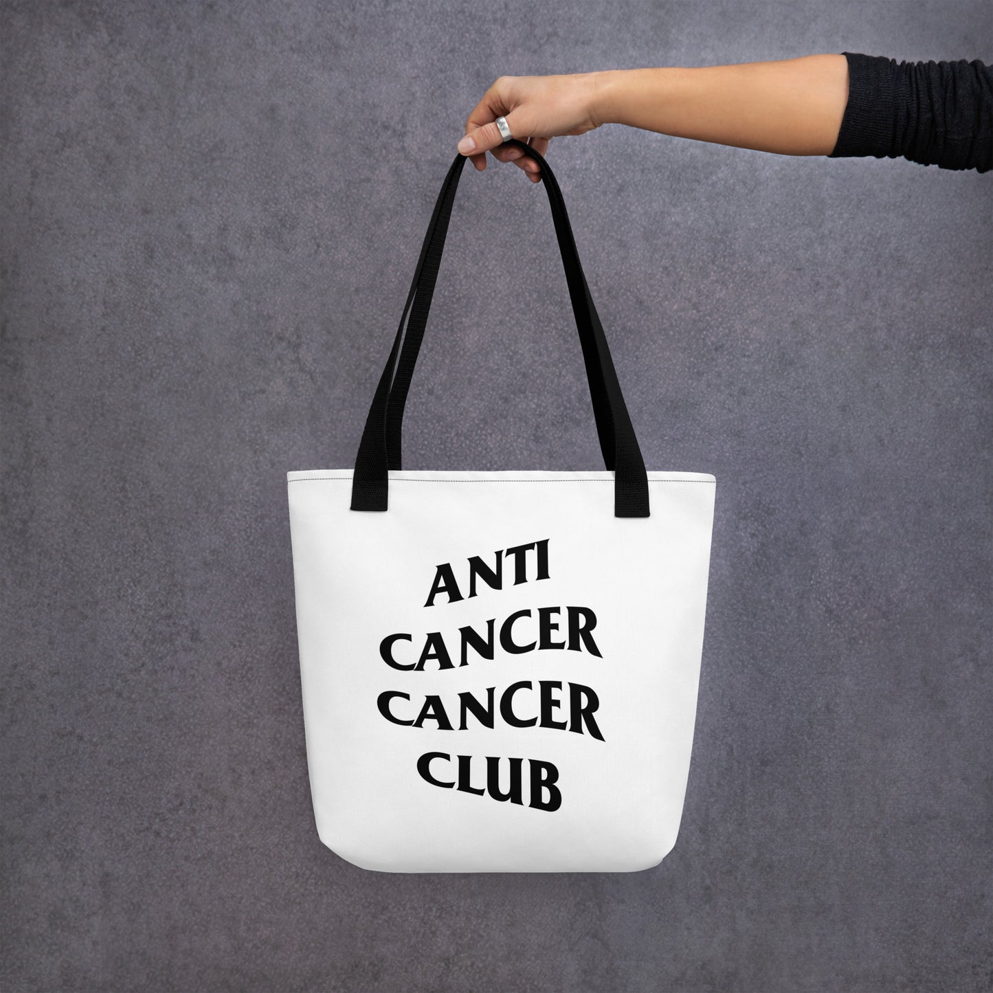 Anti cancer cancer club, show Your Courage, White Tote Bag for Cancer Awareness