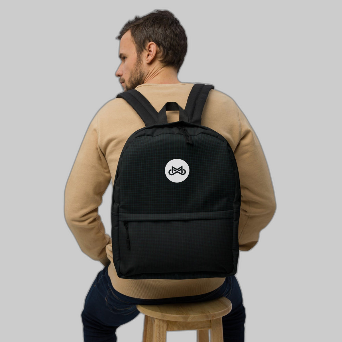 Black comfy, Infinite logo print-backpack, Unleash Your Creativity!