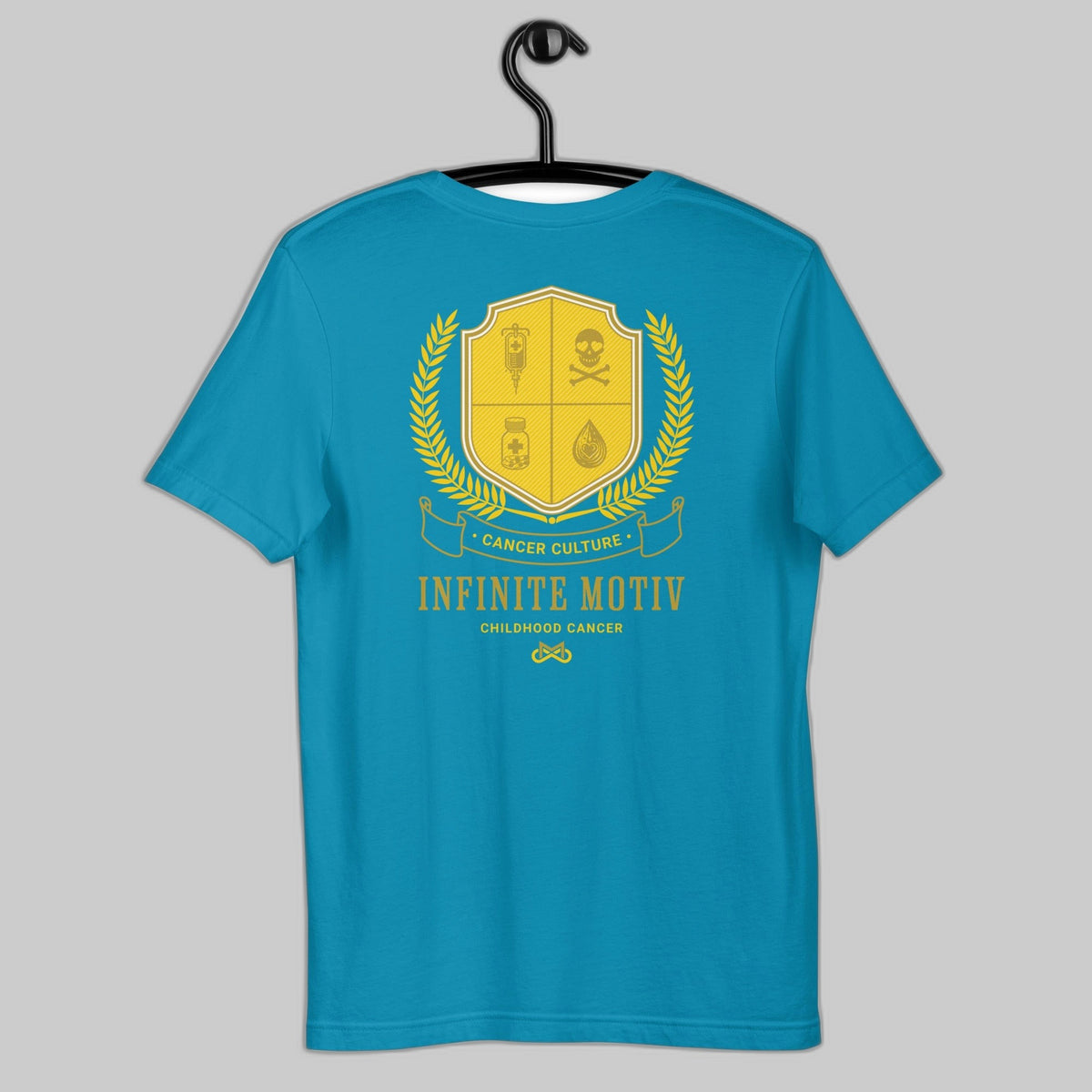 Unisex Childhood Cancer Crest Embroidered T-Shirt by Infinite Motiv