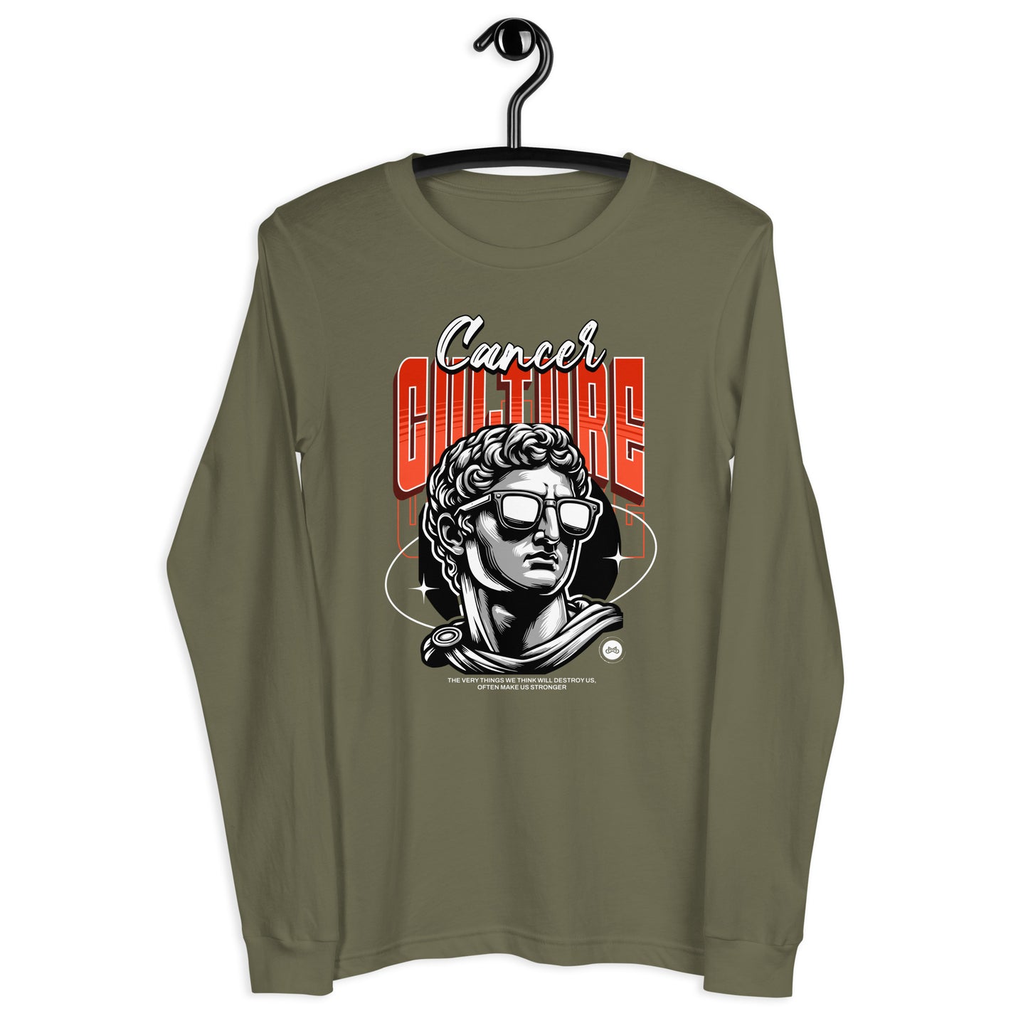 David Motiv Long Sleeve Unisex Tee | Cancer Culture | Empowering Statement by Infinite Motiv