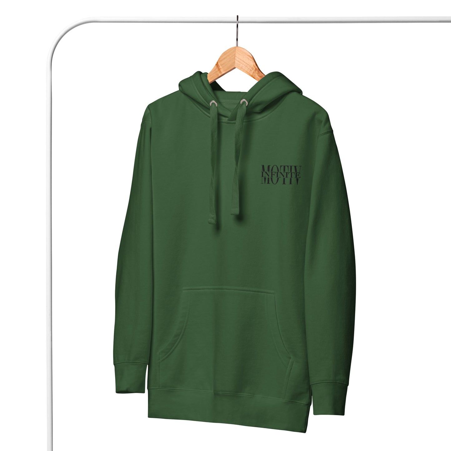 Unisex Stacked Motiv Black Text Hoodie by Infinite Motiv | Cozy, Casual layering for Every Season | Support Cancer Awareness