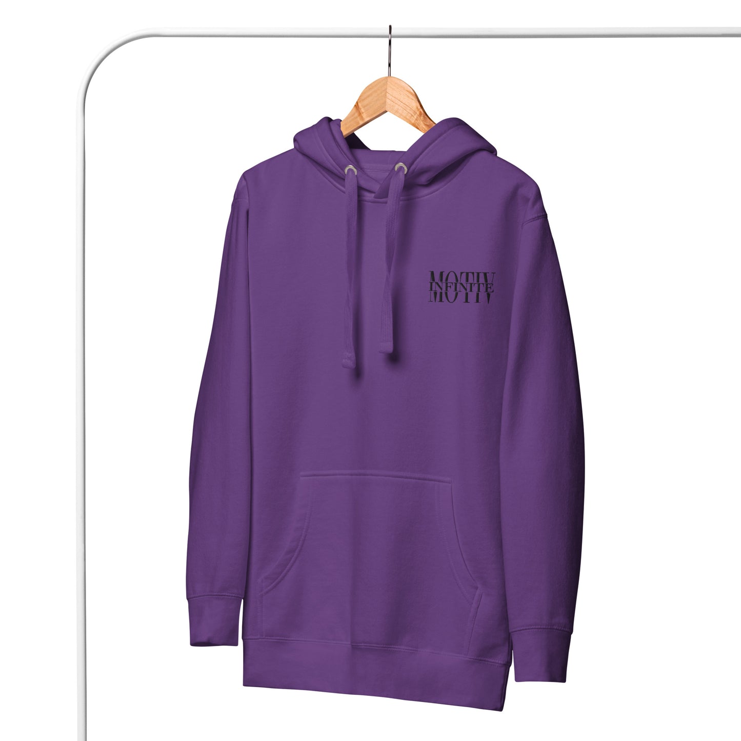 Unisex Stacked Motiv Black Text Hoodie by Infinite Motiv | Cozy, Casual layering for Every Season | Support Cancer Awareness
