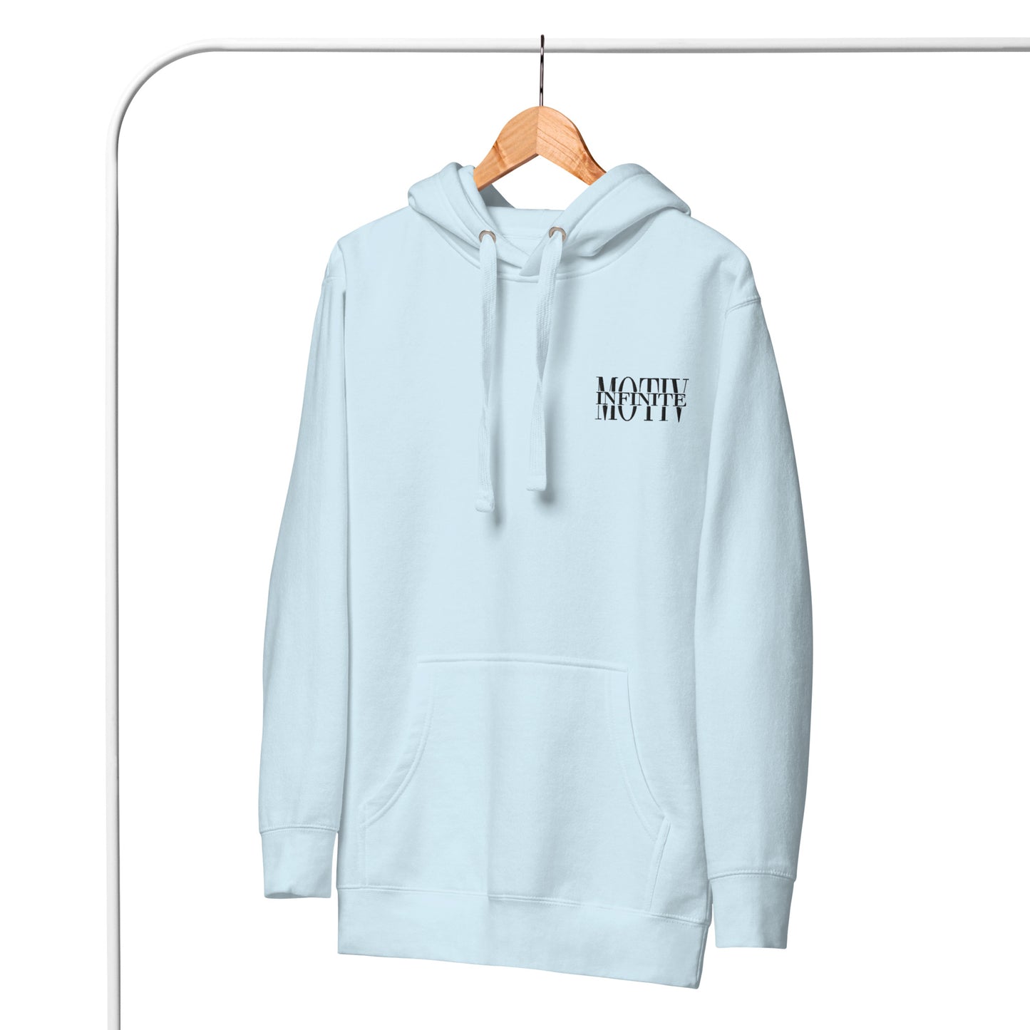 Unisex Stacked Motiv Black Text Hoodie by Infinite Motiv | Cozy, Casual layering for Every Season | Support Cancer Awareness