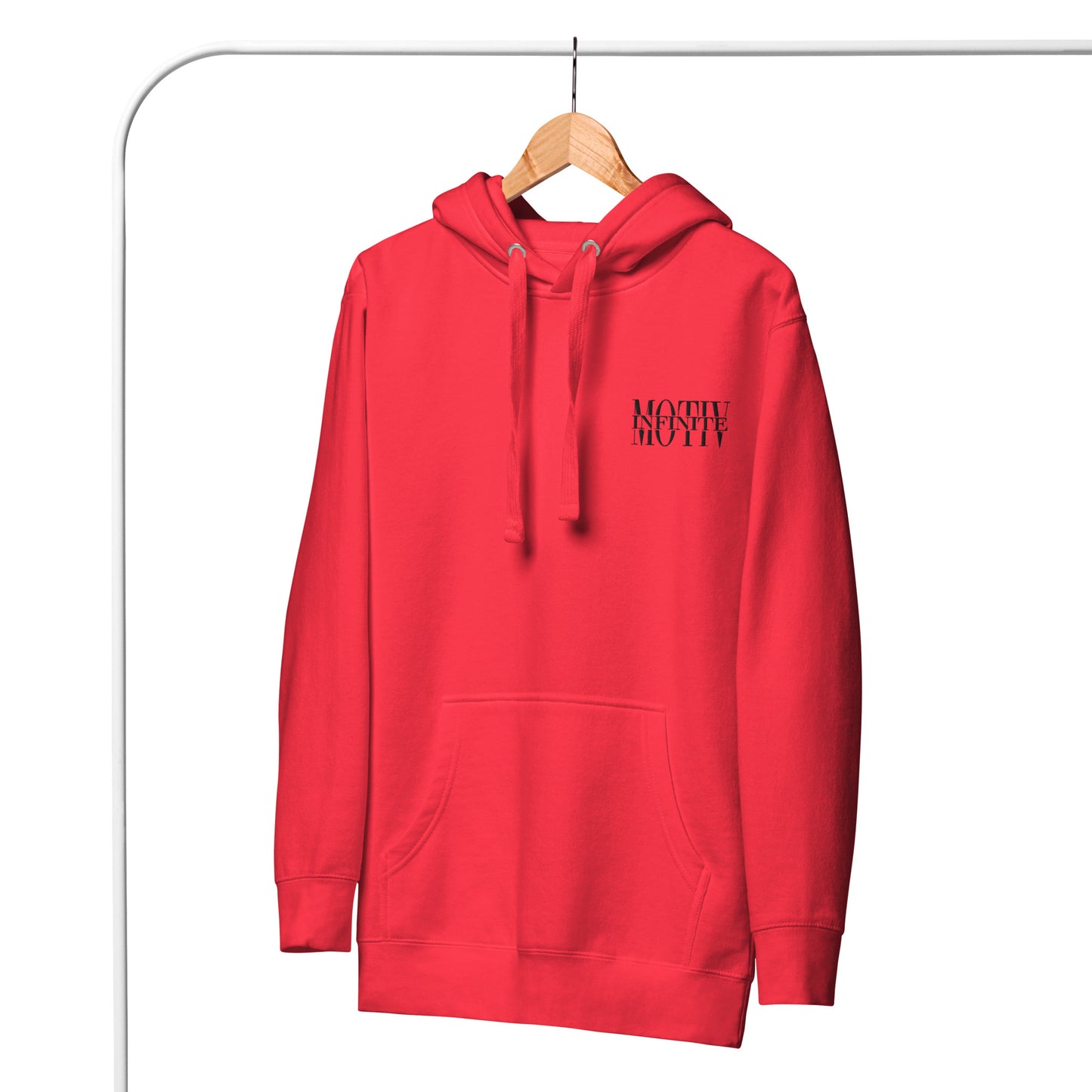 Unisex Stacked Motiv Black Text Hoodie by Infinite Motiv | Cozy, Casual layering for Every Season | Support Cancer Awareness