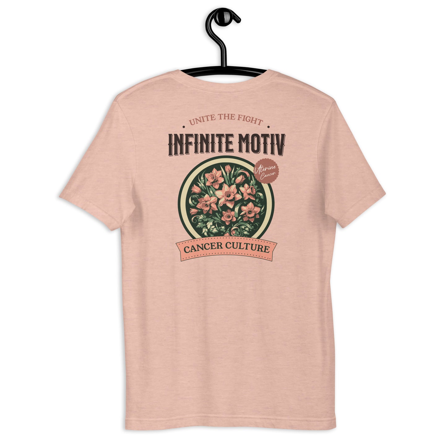 Unisex Uterine Cancer Flower Embroidered T-shirt