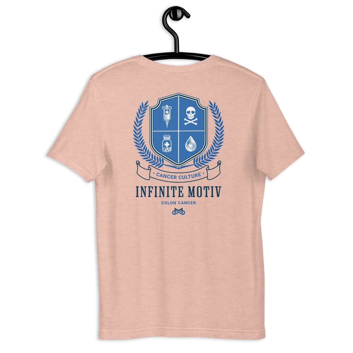 Unisex Colon Cancer Crest Embroidered T-Shirt by Infinite Motiv | Comfortable, Stylish Support for Colon Cancer