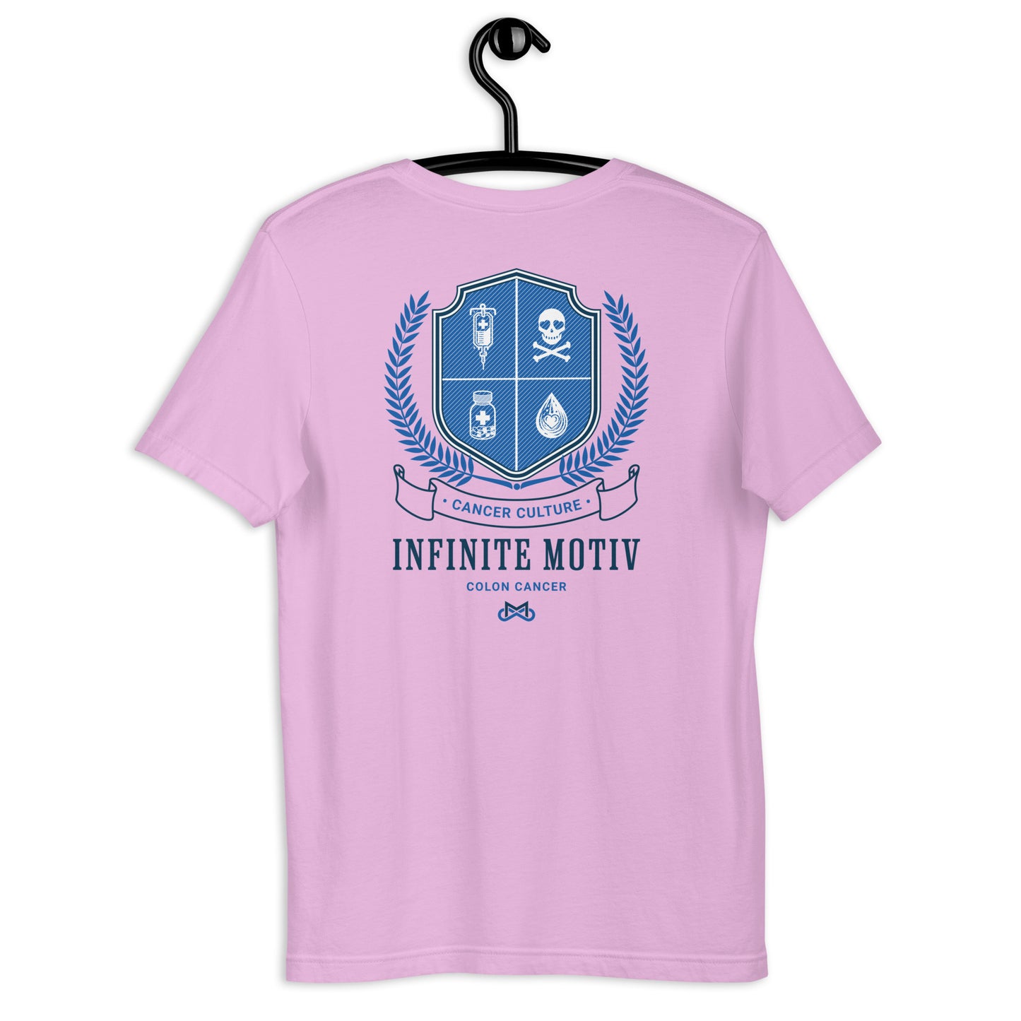 Unisex Colon Cancer Crest Embroidered T-Shirt by Infinite Motiv | Comfortable, Stylish Support for Colon Cancer