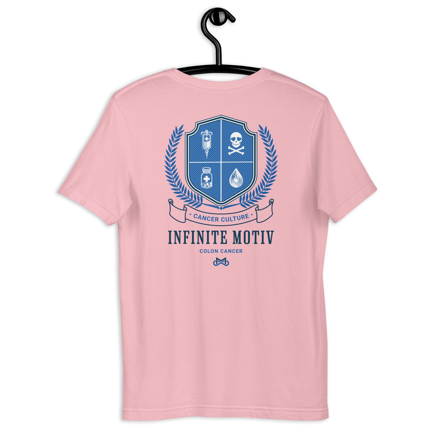 Unisex Colon Cancer Crest Embroidered T-Shirt by Infinite Motiv | Comfortable, Stylish Support for Colon Cancer