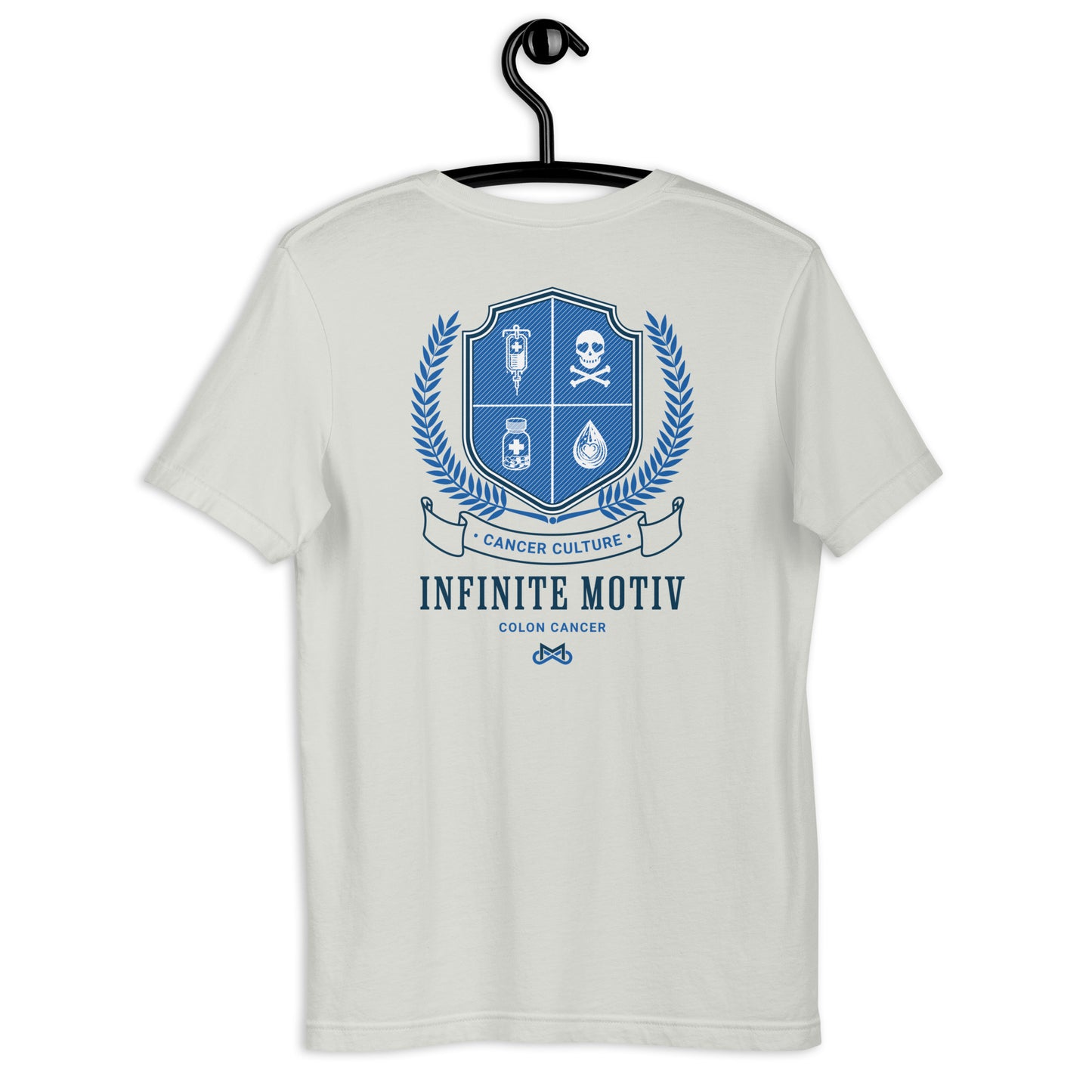 Unisex Colon Cancer Crest Embroidered T-Shirt by Infinite Motiv | Comfortable, Stylish Support for Colon Cancer