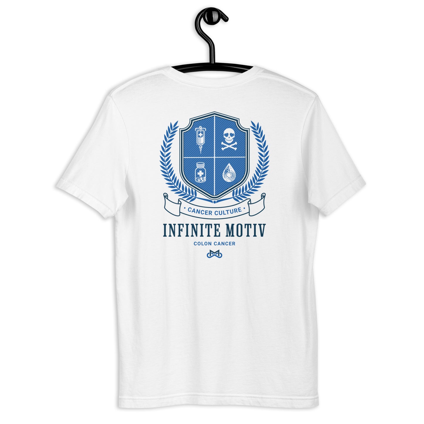 Unisex Colon Cancer Crest Embroidered T-Shirt by Infinite Motiv | Comfortable, Stylish Support for Colon Cancer