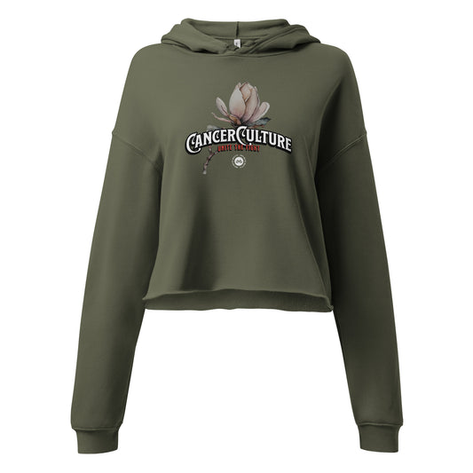 CancerCulture Bloom Women's Crop Hoodie  by Infinite Motiv | Stylish Statement Hoodie for Cancer Awareness