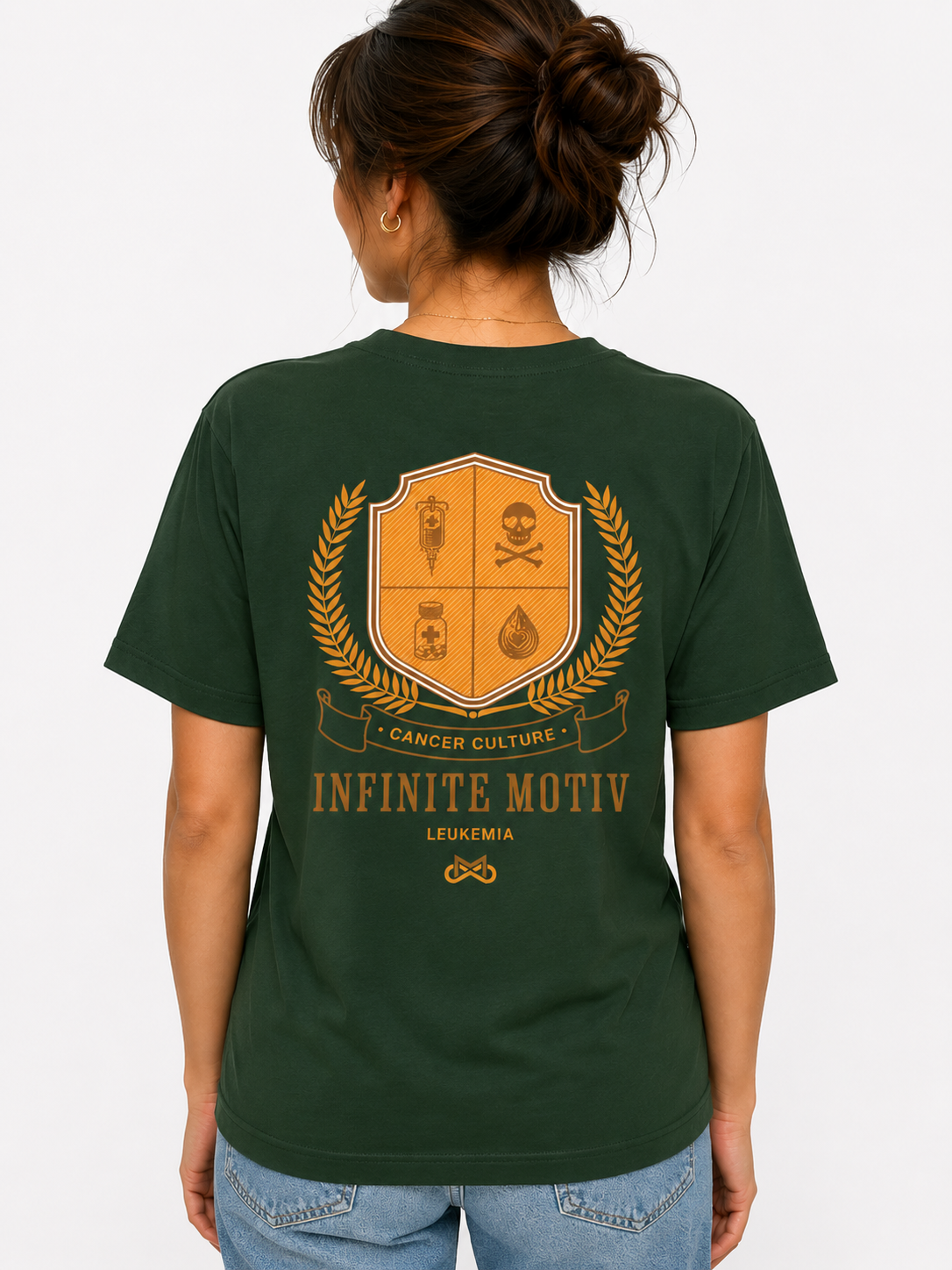 Unisex Leukemia Crest Embroidered T-shirt