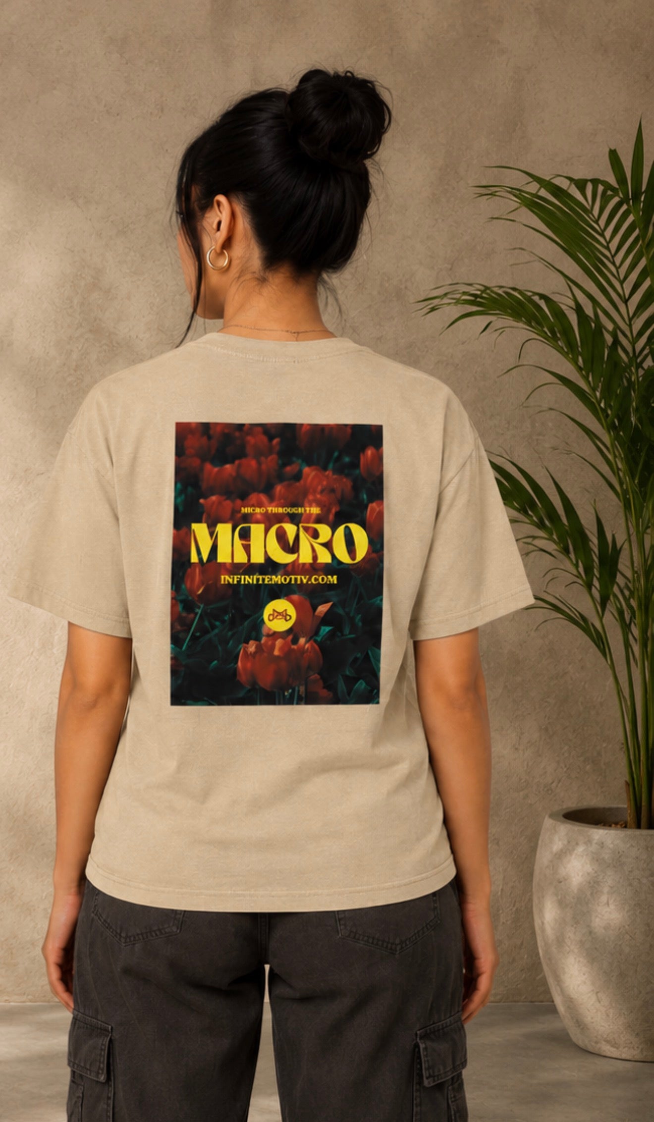 Micro Flowers Oversized Faded T-Shirt
