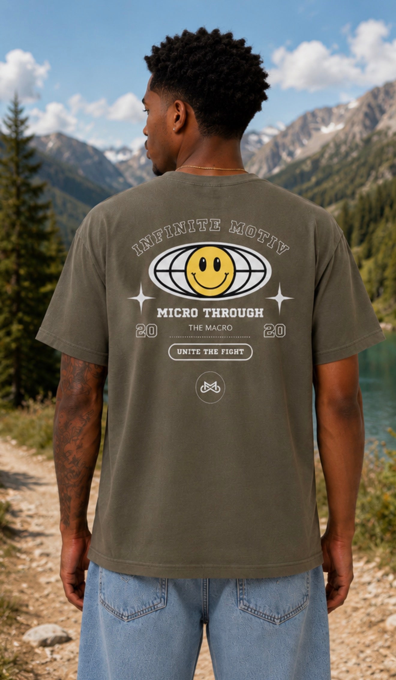Smile and Micro Embroidered T-Shirt