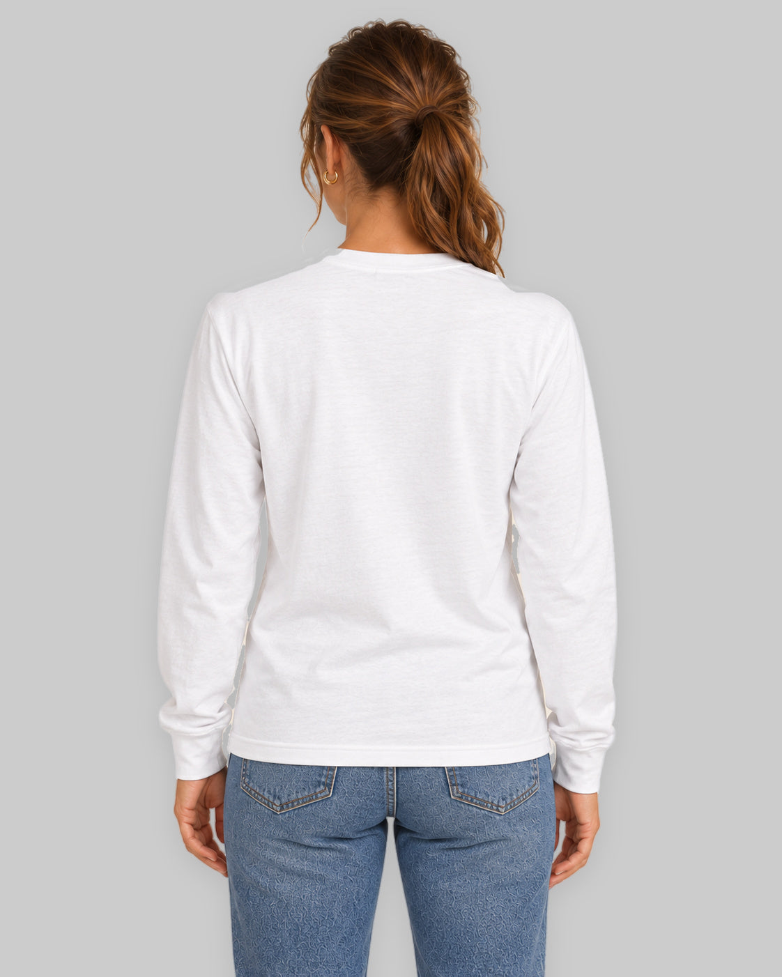 CancerCulture® Club long sleeve, black text front print, White, back view – cancer survivor gift