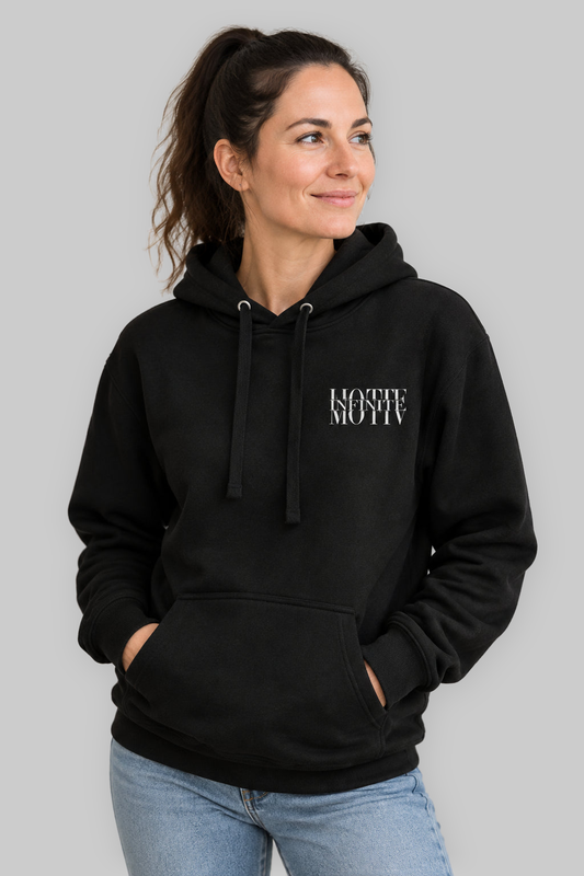 Stacked Motiv Unisex Hoodie | White Text