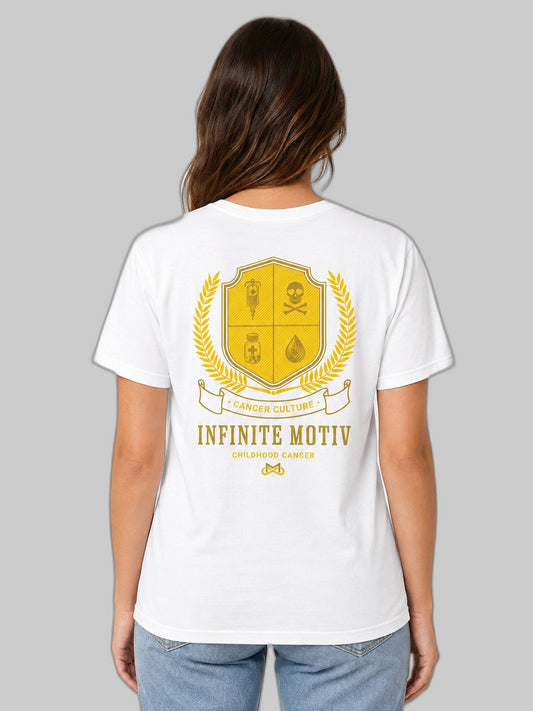 Unisex Childhood Cancer Crest Embroidered T-Shirt by Infinite Motiv