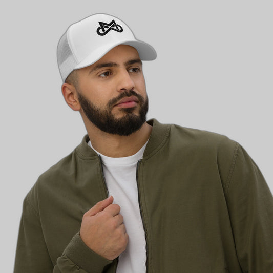 Unisex Infinite Motiv Black Trucker Cap