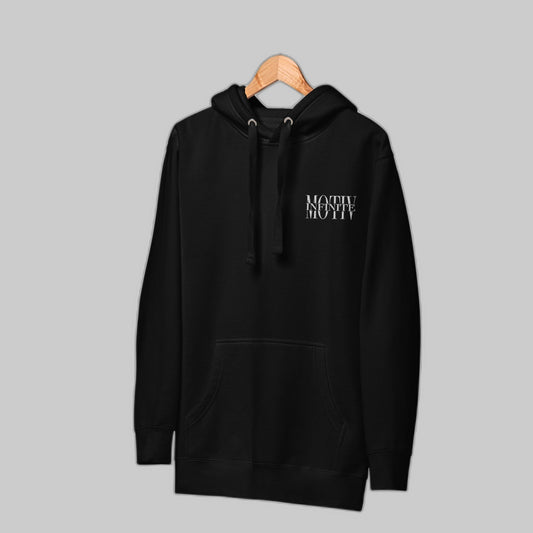 Stacked Motiv Unisex Hoodie | White Text