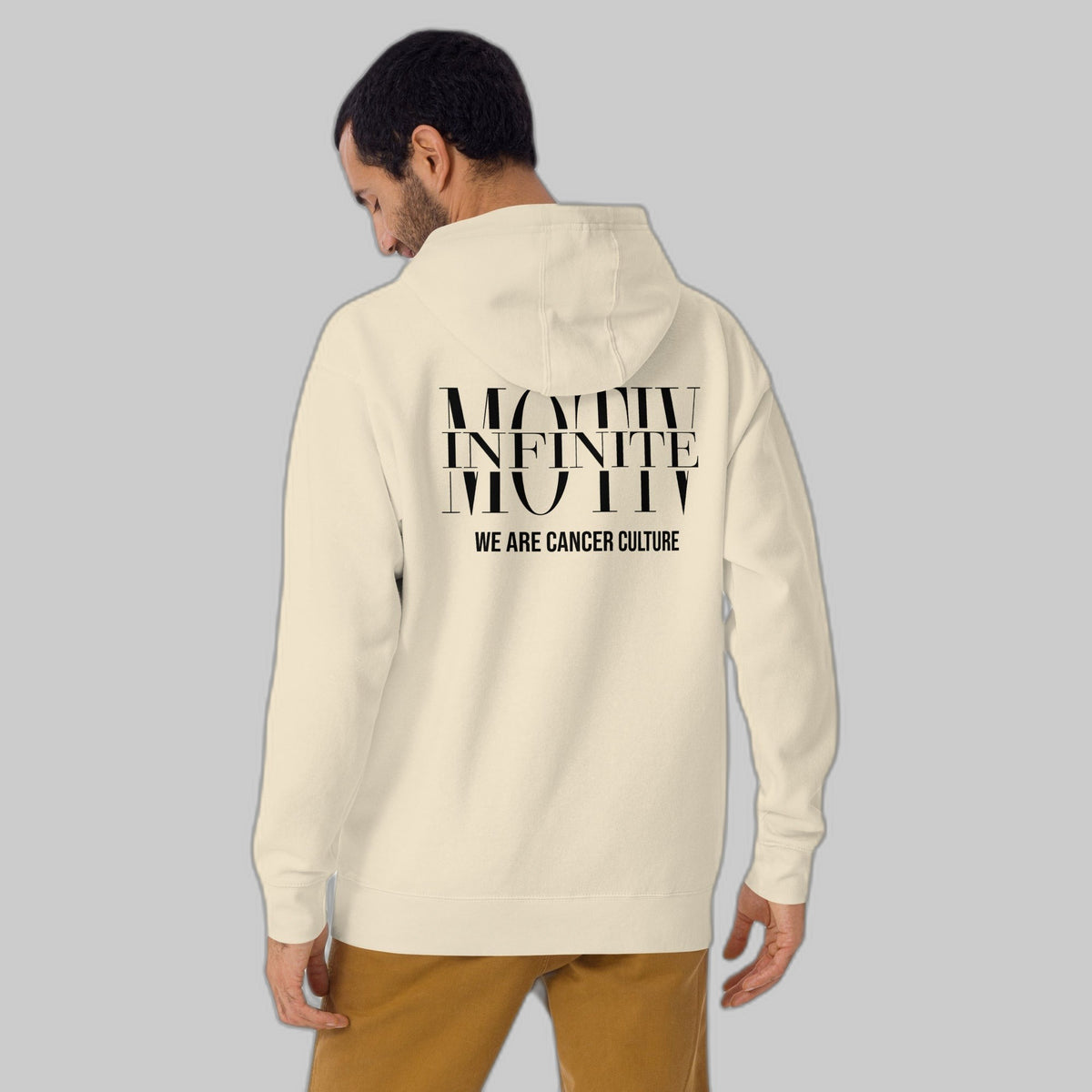 Stacked Motiv CancerCulture® Hoodie | Black Text