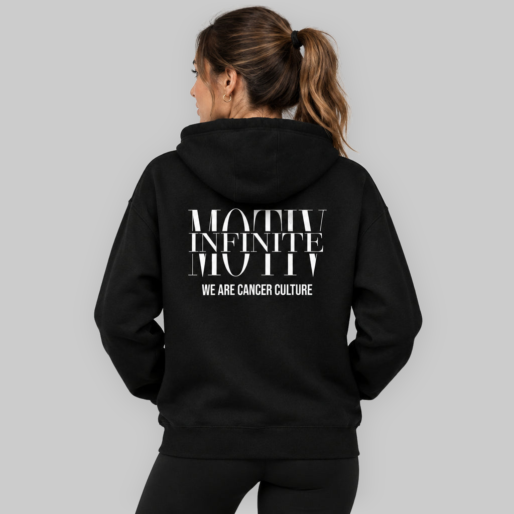 Stacked Motiv Unisex Hoodie | White Text