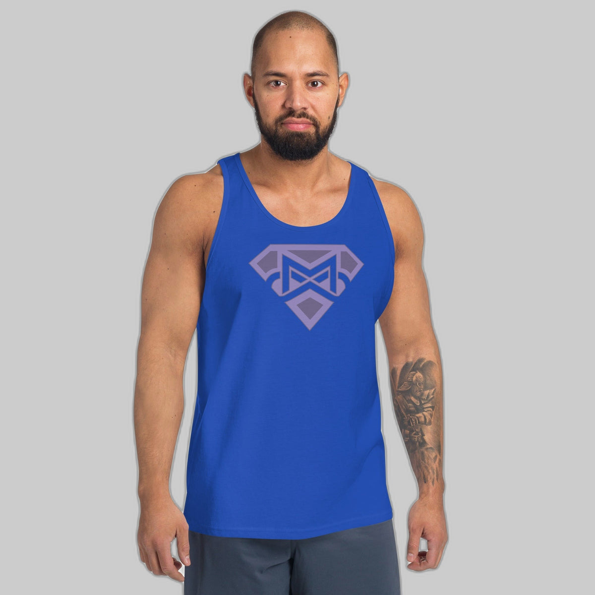 Mens All Cancer Hero Tank Top in royal blue
