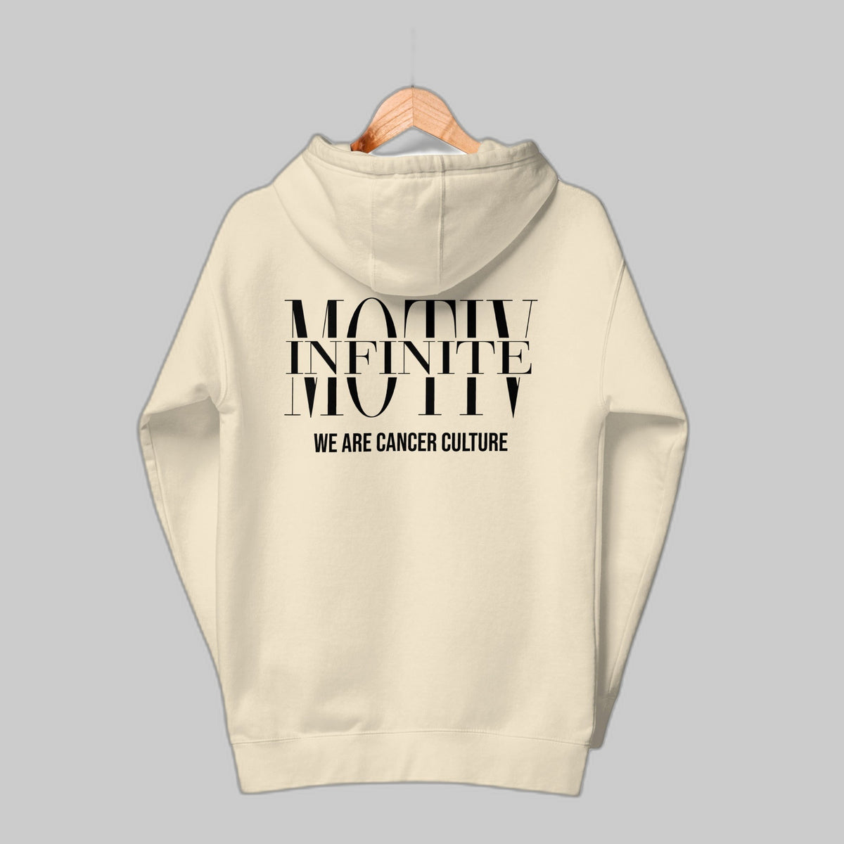Stacked Motiv CancerCulture® Hoodie | Black Text