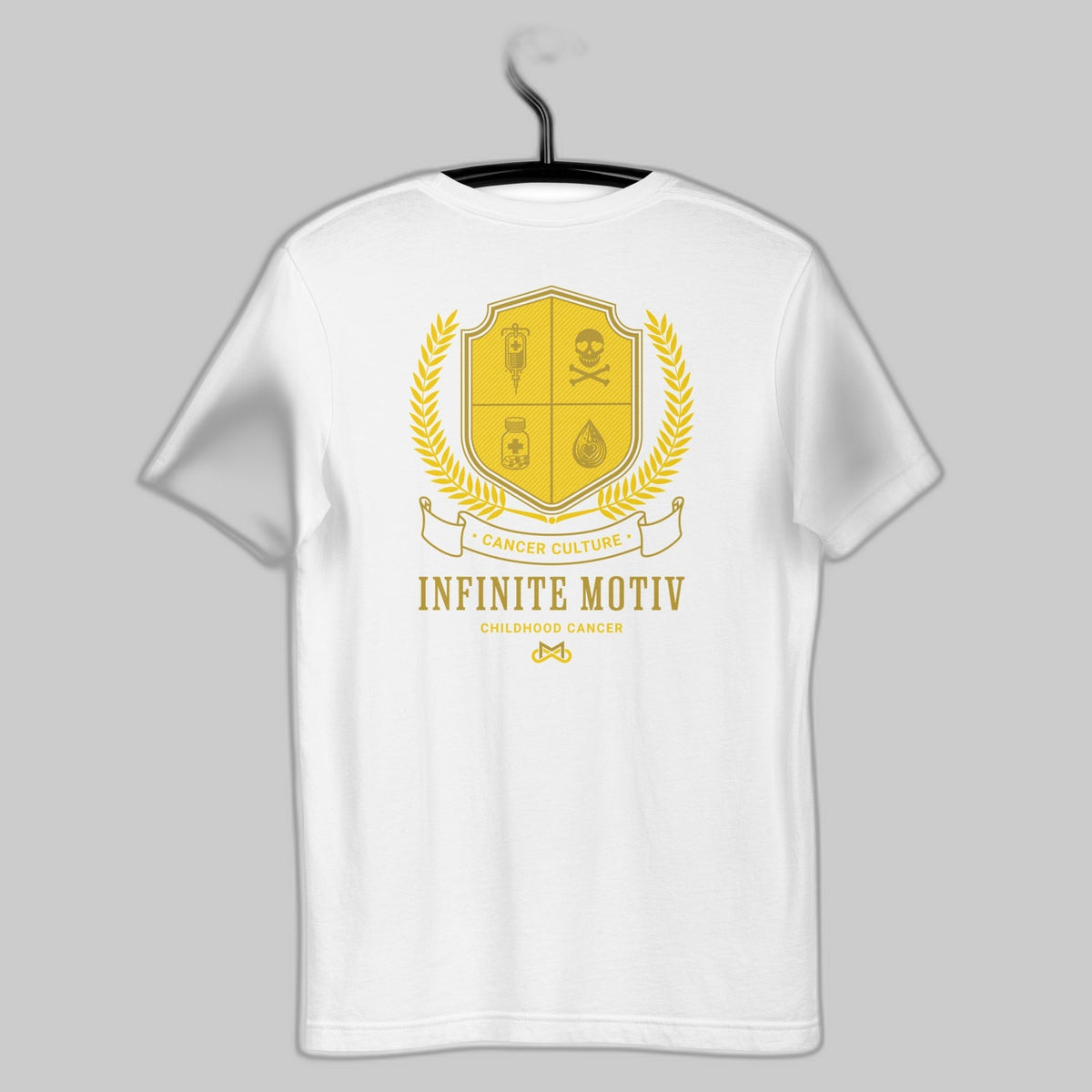 Unisex Childhood Cancer Crest Embroidered T-Shirt by Infinite Motiv