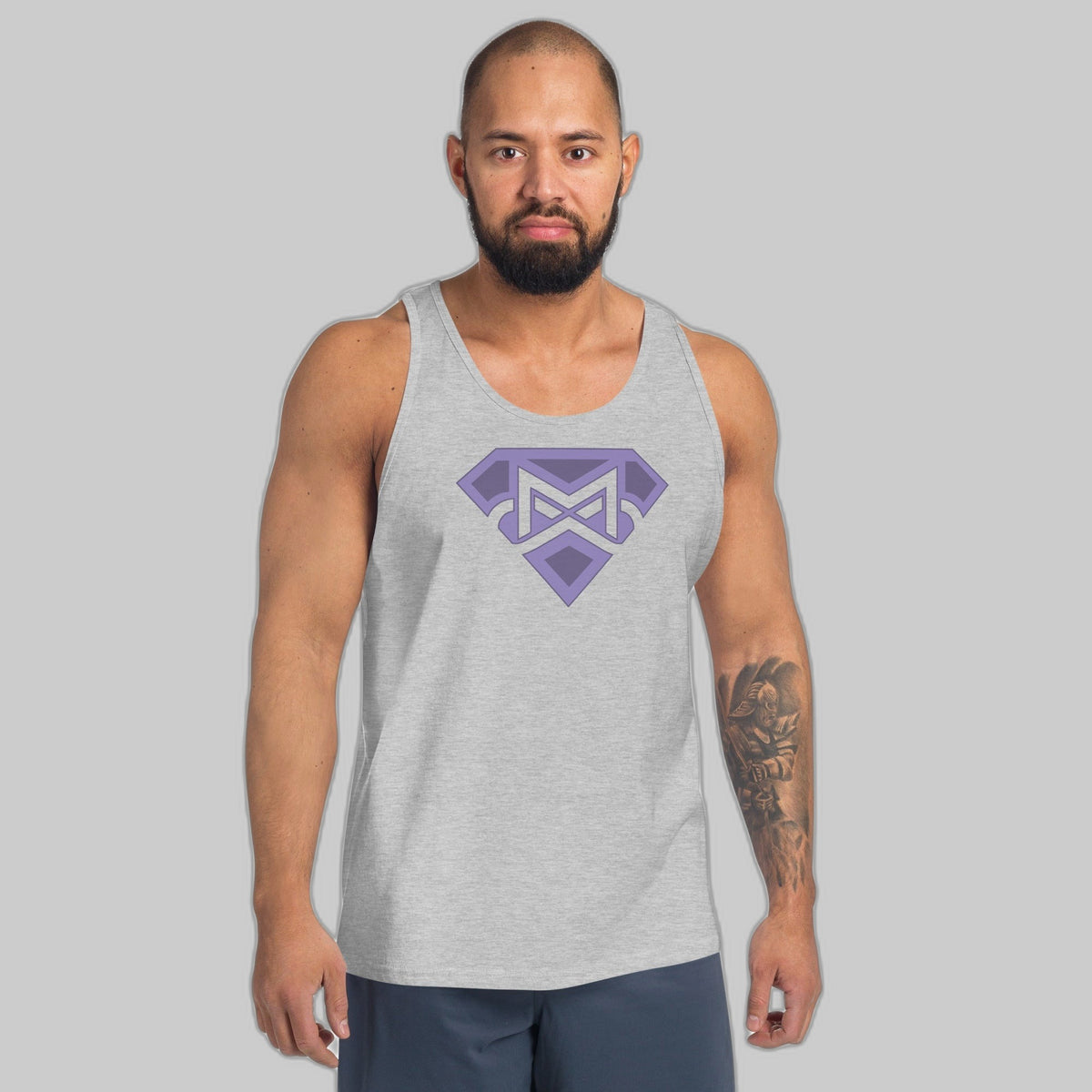 Mens All Cancer Hero Tank Top in heather gray
