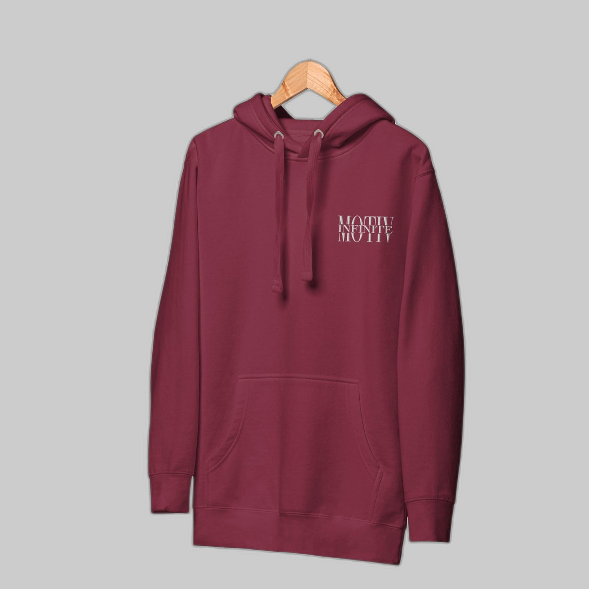 Stacked Motiv Unisex Hoodie | White Text