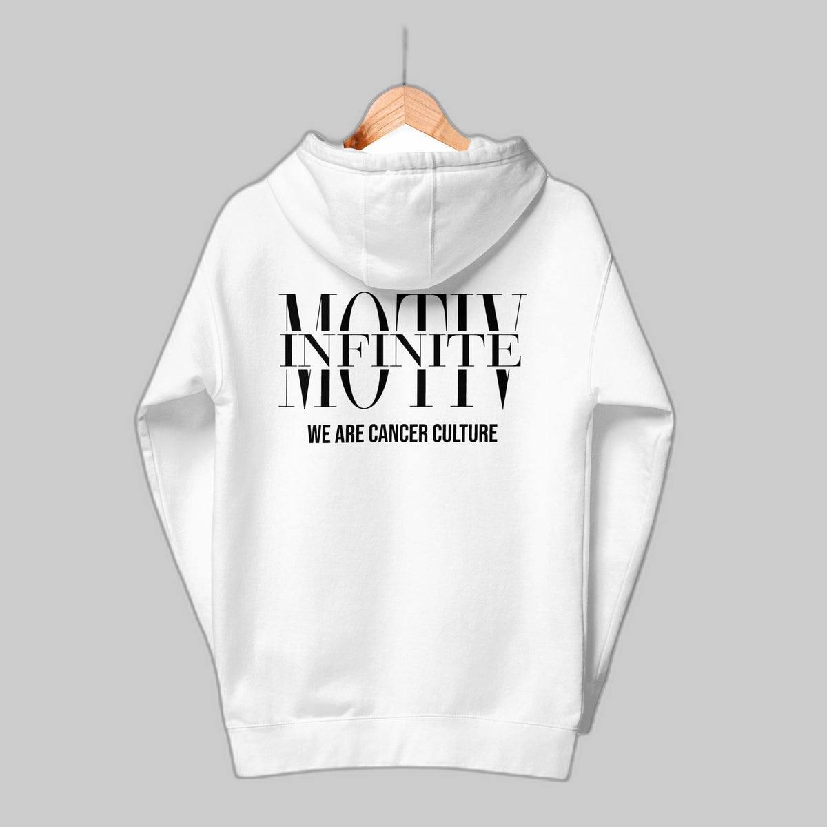 Stacked Motiv CancerCulture® Hoodie | Black Text