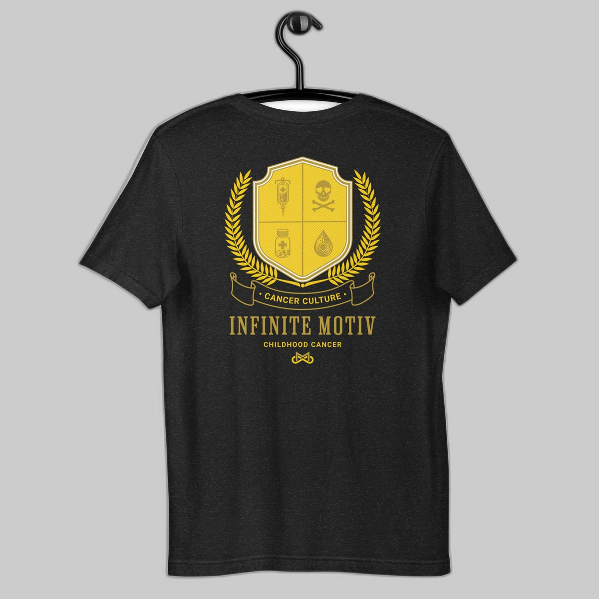 Unisex Childhood Cancer Crest Embroidered T-Shirt by Infinite Motiv