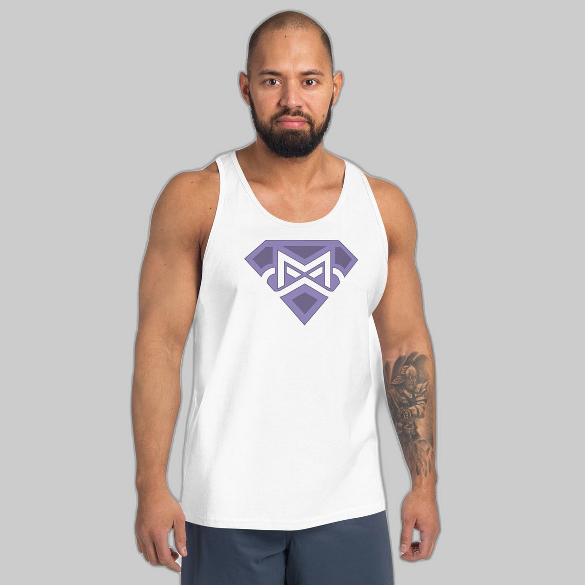 Mens All Cancer Hero Tank Top in white