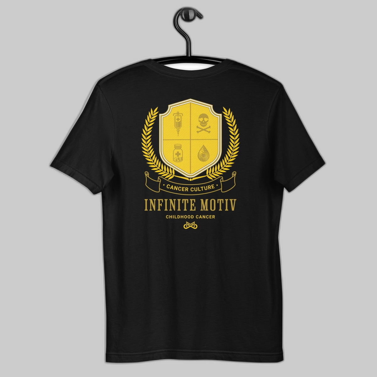 Unisex Childhood Cancer Crest Embroidered T-Shirt by Infinite Motiv