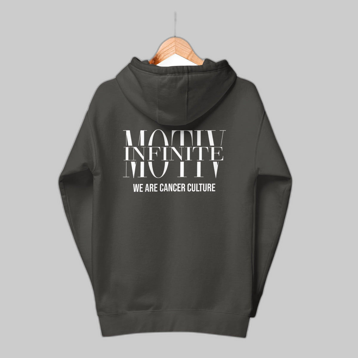 Stacked Motiv Unisex Hoodie | White Text