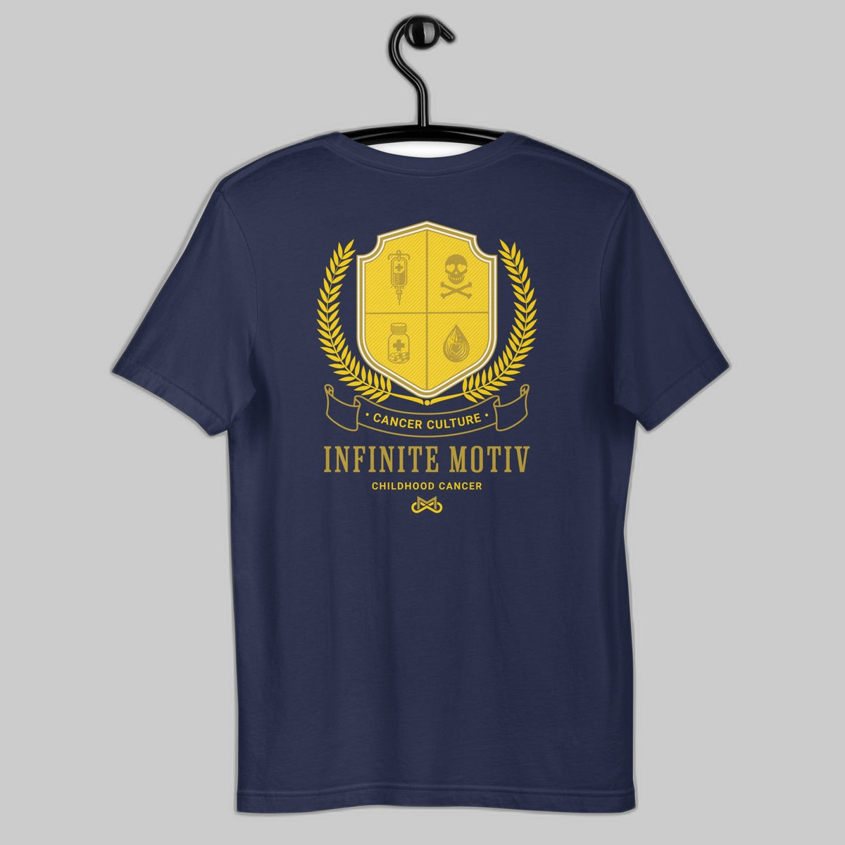 Unisex Childhood Cancer Crest Embroidered T-Shirt by Infinite Motiv