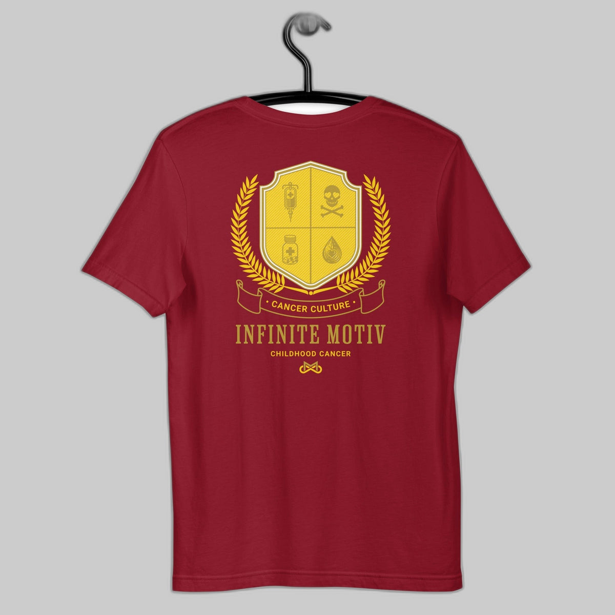 Unisex Childhood Cancer Crest Embroidered T-Shirt by Infinite Motiv
