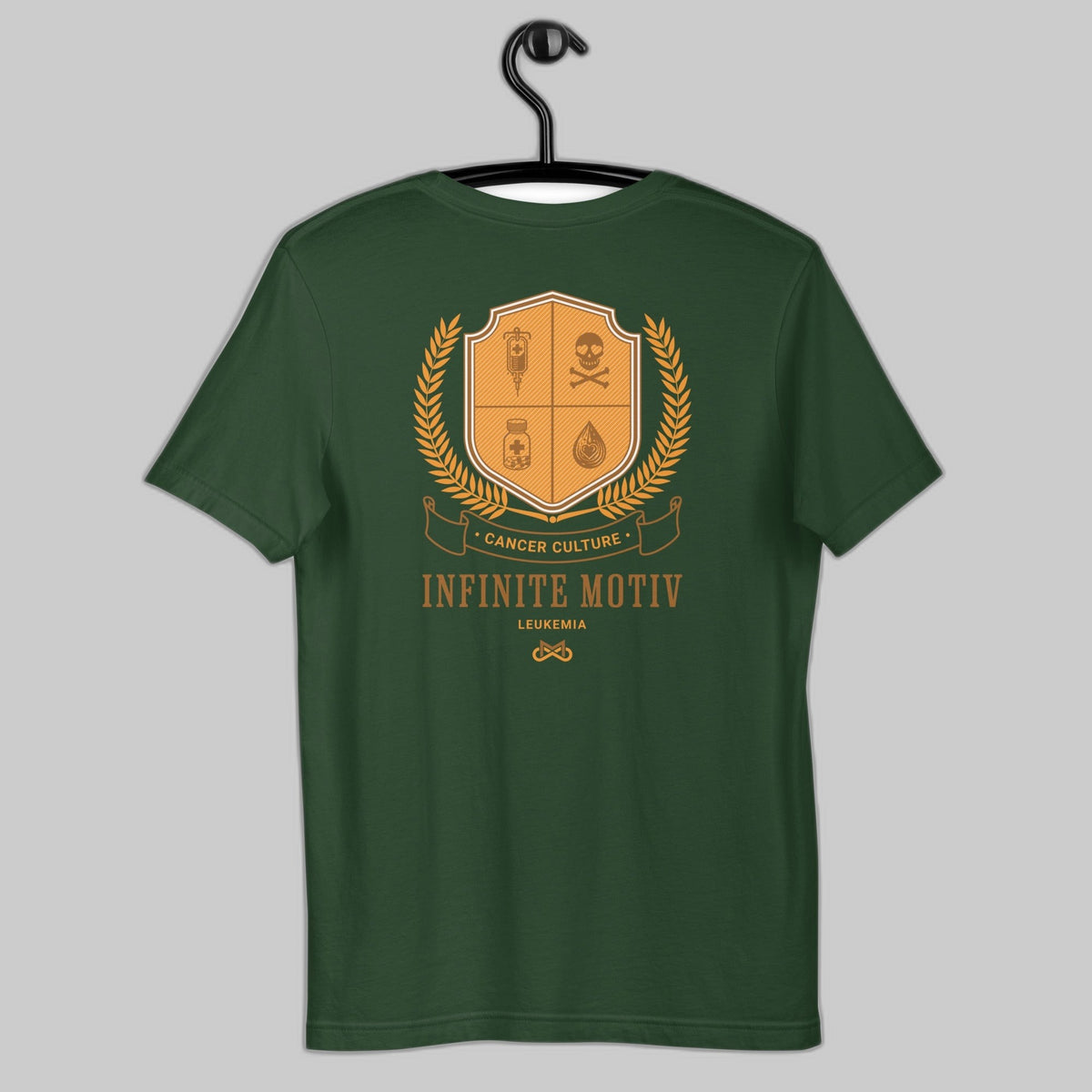 Leukemia t-shirt, Crest embroidered tee, Forest | CancerCulture® Infinite Motiv®