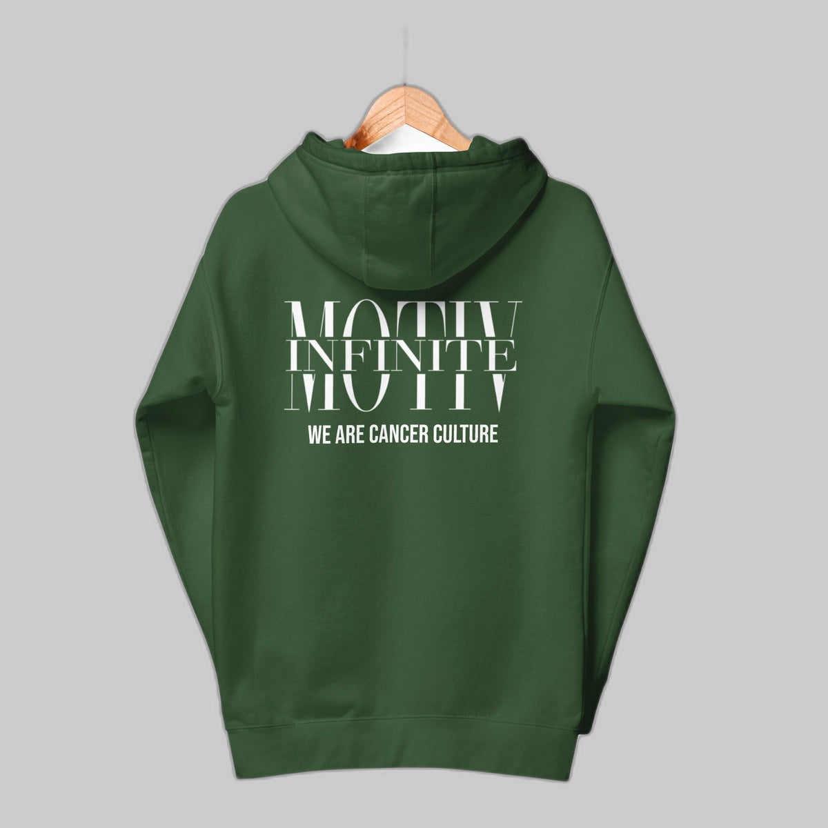 Stacked Motiv Unisex Hoodie | White Text