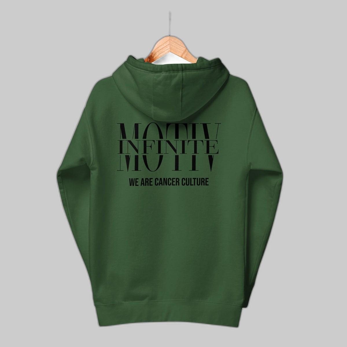 Stacked Motiv CancerCulture® Hoodie | Black Text