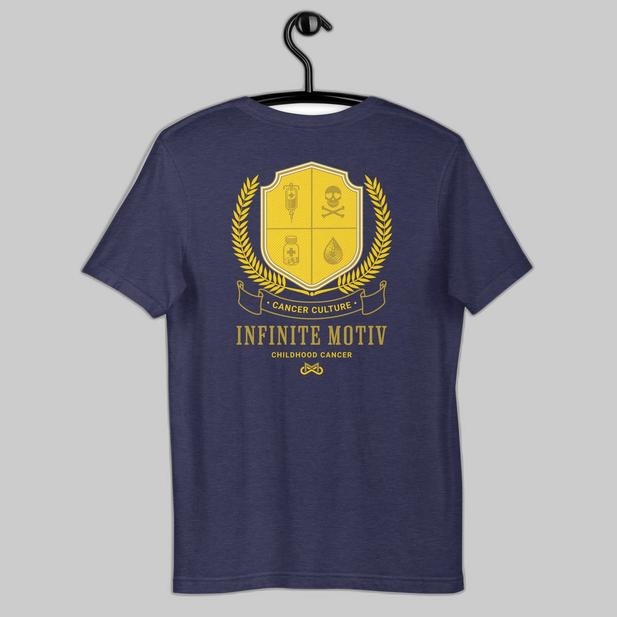 Unisex Childhood Cancer Crest Embroidered T-Shirt by Infinite Motiv