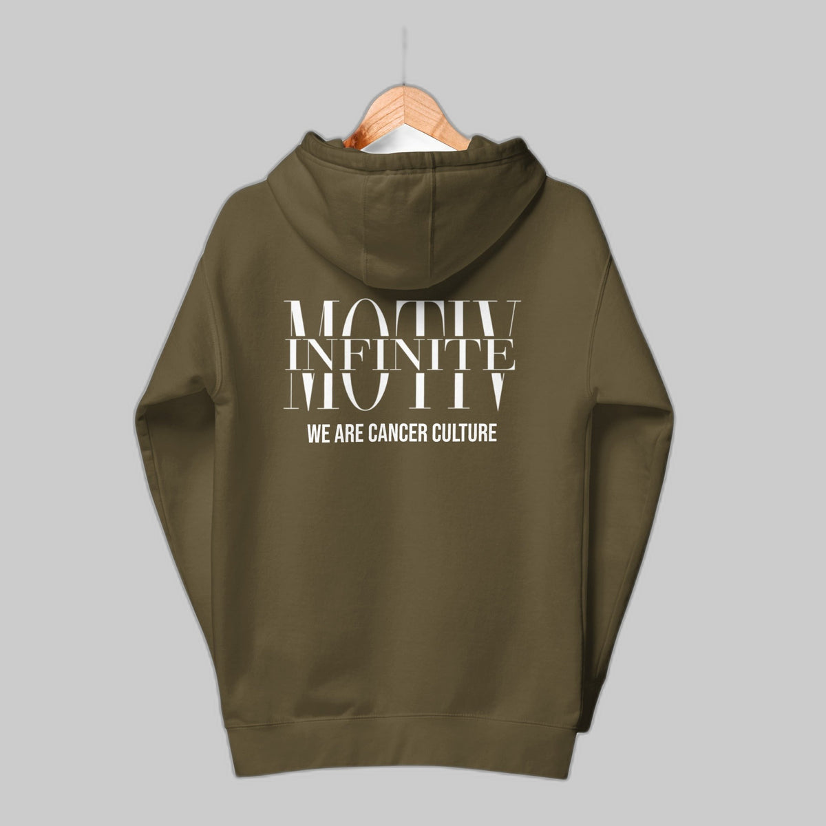 Stacked Motiv Unisex Hoodie | White Text