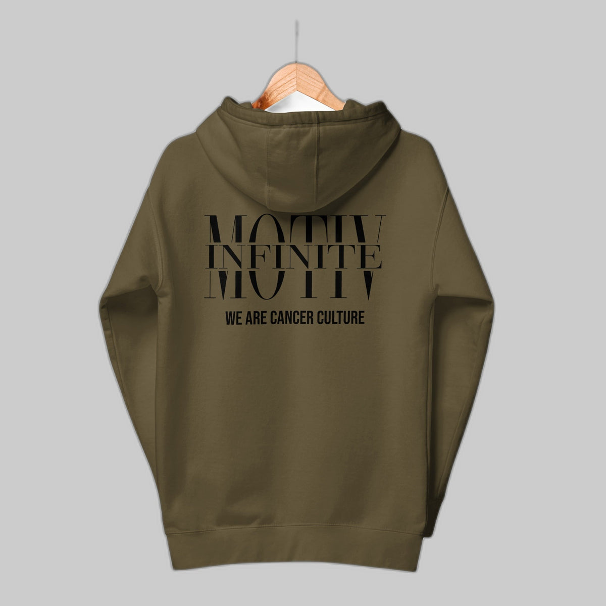 Stacked Motiv CancerCulture® Hoodie | Black Text