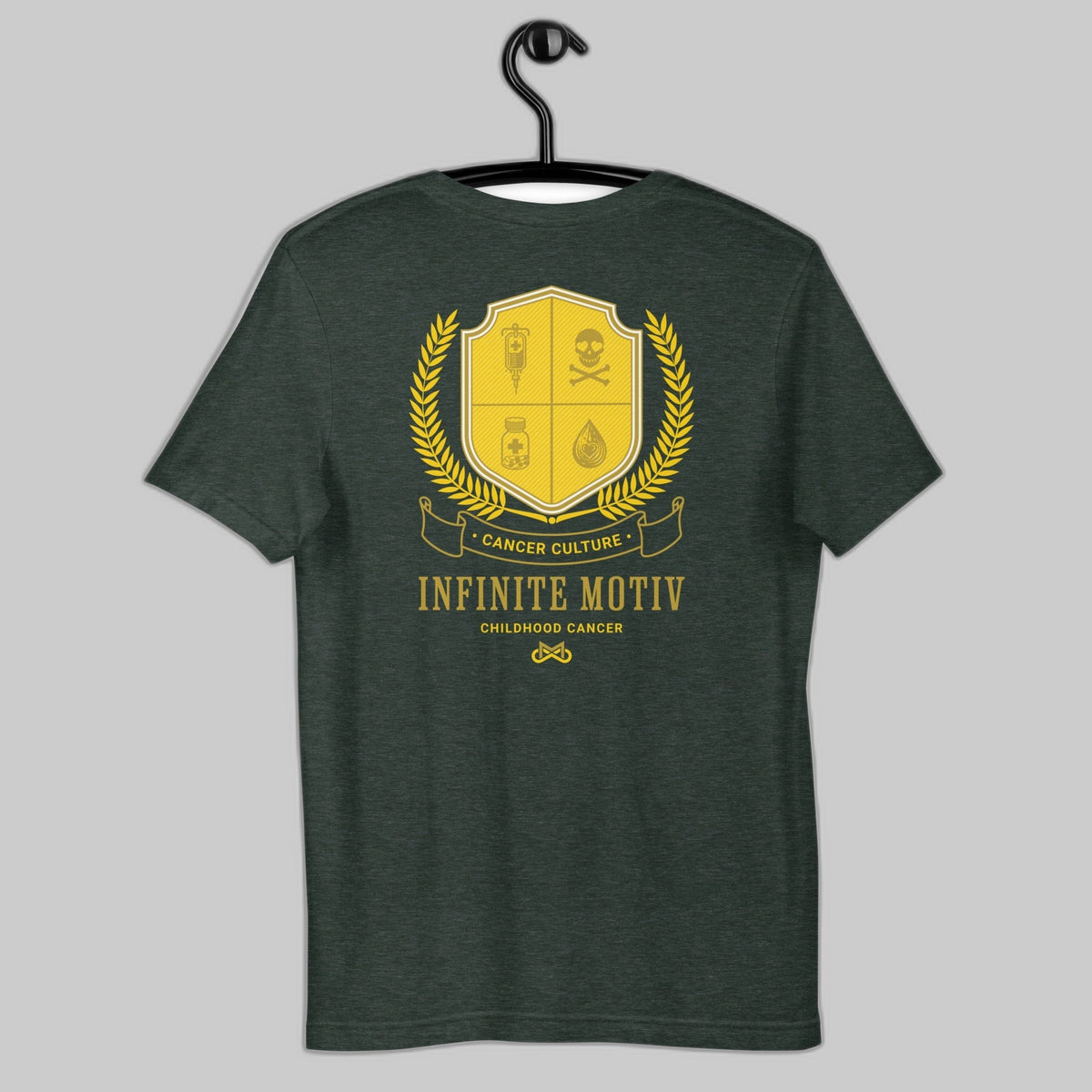 Unisex Childhood Cancer Crest Embroidered T-Shirt by Infinite Motiv