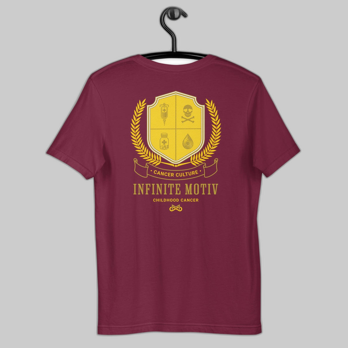 Unisex Childhood Cancer Crest Embroidered T-Shirt by Infinite Motiv