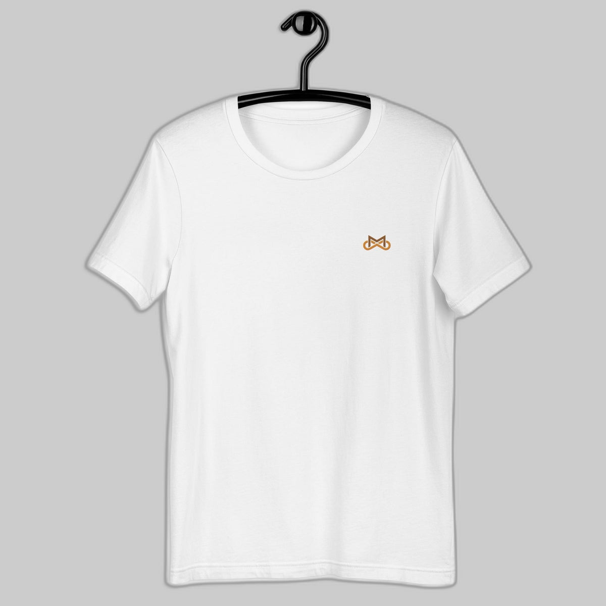 Leukemia t-shirt, Crest embroidered tee, White | CancerCulture® Infinite Motiv®