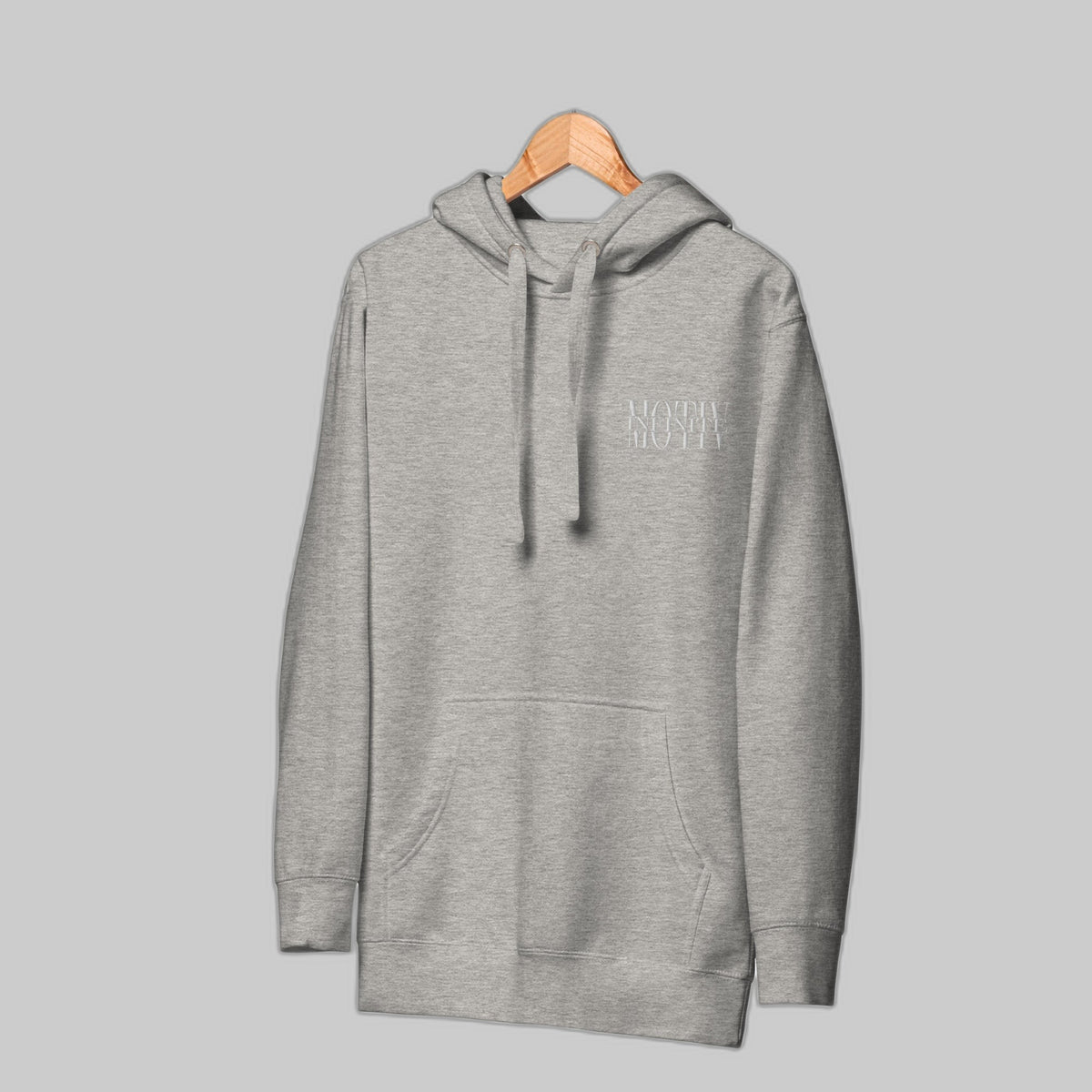 Stacked Motiv Unisex Hoodie | White Text