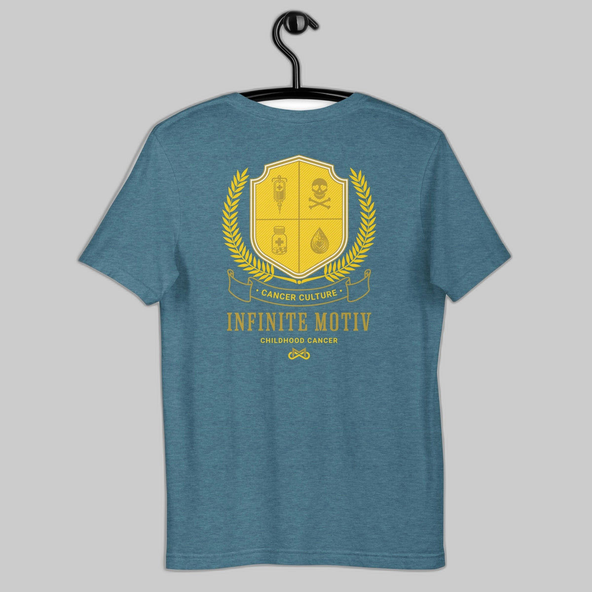 Unisex Childhood Cancer Crest Embroidered T-Shirt by Infinite Motiv