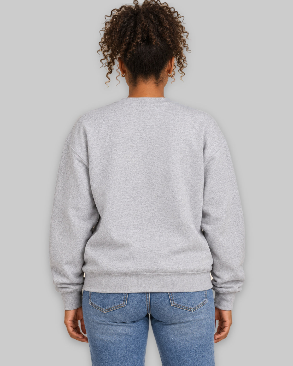 CancerCulture® Club crewneck sweatshirt, black text front print, Sport Grey, back view – cancer survivor gift